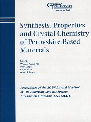 cover image of Synthesis, Properties, and Crystal Chemistry of Perovskite-Based Materials